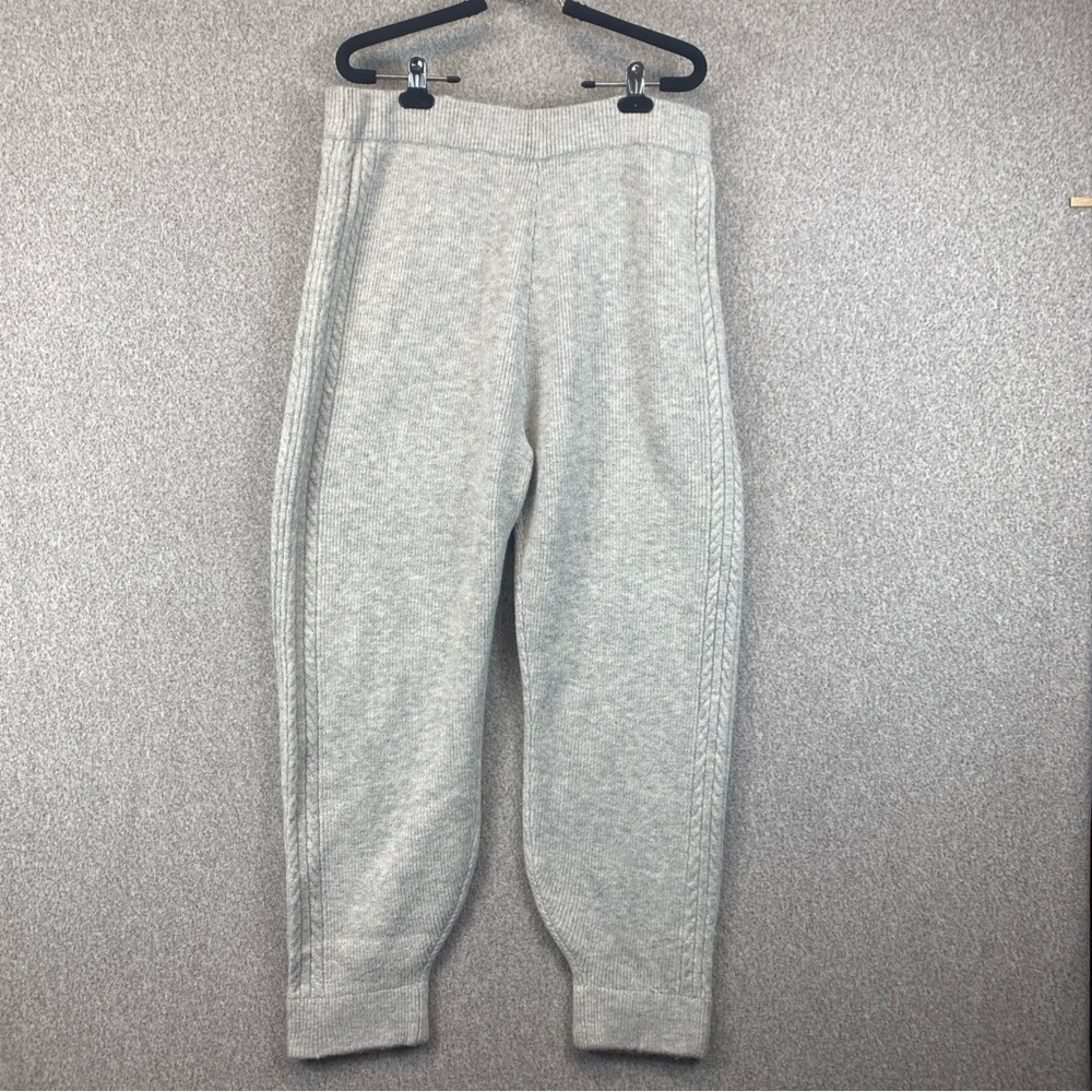EXPRESS Women's Soft Gray Chunky Knit Cozy Lounge Pants size L Loose Fit